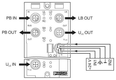 Устройство сопряжения с шиной-FLM BK PB M12 DI 8 M12-EF