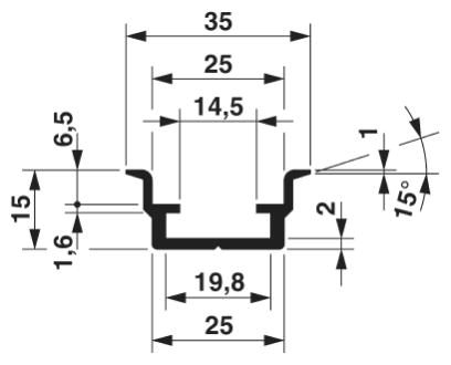 Несущая рейка без перфорации-NS 35/15 AL UNP 1155MM