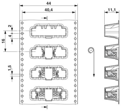 Клеммные блоки для печатного монтажа-PTSM 0,5/ 4-2,5-V SMD R44