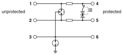 Устройство защиты от перенапряжений-TTC-6P-1X2-F-48DC-UT-I