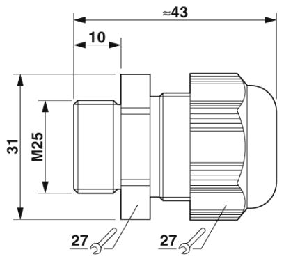 Кабельный ввод-G-INS-M25-L68N-PNES-GY