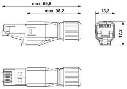 Штекерный соединитель RJ45-VS-08-RJ45-10G/Q