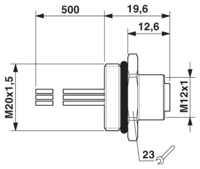 Проходная деталь-SACC-E-M12FS-8CON-M20/0,5 VA