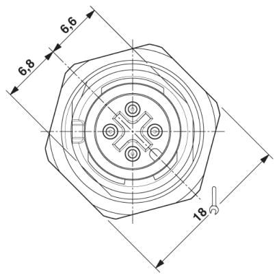 Встраиваемые разъемы-SACC-DSI-MS-4CON-L180/SH YE