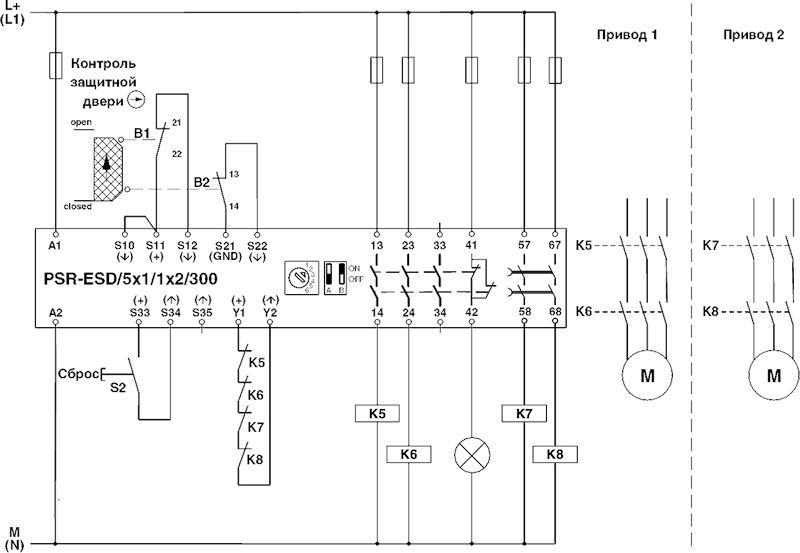 Реле безопасности-PSR-SCP-24DC/ESD/5X1/1X2/300