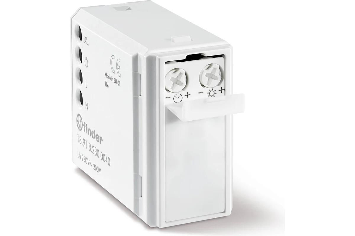 18.91.8.230.0042 Детектор движения; установка в монтажной коробке; выход 1NO 200Вт (230В АС); питание 110…230В АC; черный цвет; степень защиты IP40;