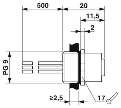 Проходная деталь-SACC-E-M12FS-8CON-PG 9/0,5 VA