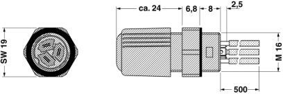 Проходная деталь-Q 0,75/3A50/9-M16KU-ESA