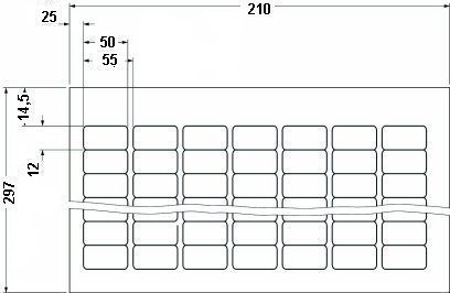 Этикетки в листах DIN-A4-BMKL 50X12 WH