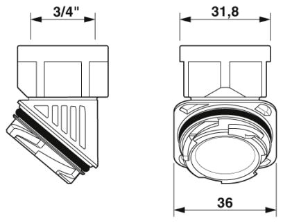 Адаптер-HC-D-TA-NPT-3/4-PLR-BK