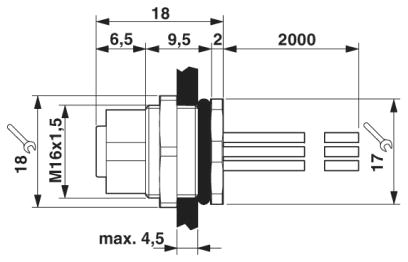 Встраиваемые разъемы-SACC-DSI-M12FS-12CON-M16/2,0