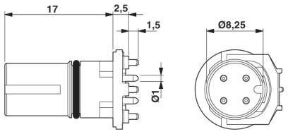 Встраиваемые разъемы-SACC-CI-M12FS-4CON-SH TOR 32