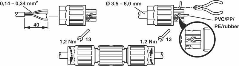 Кабельный соединитель-Q 0,34/4IDC/16-16KU-KU BK
