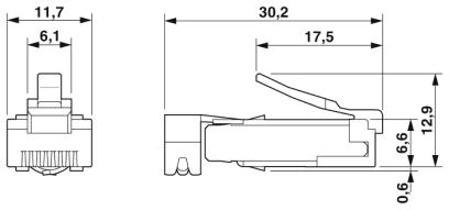 Штекерный соединитель RJ45-CUC-V06-C1PGY-S/R4CEA:10