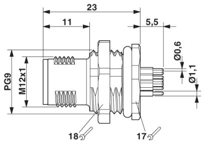 Встраиваемые разъемы-SACC-DSI-MS-12CON-L180 SCO