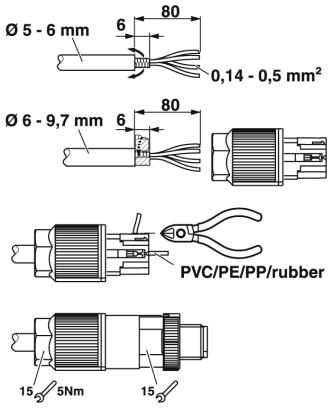 Соединитель для датчика/исполнительного устройства-SACC-MS-8QO-0,5 SH SCO