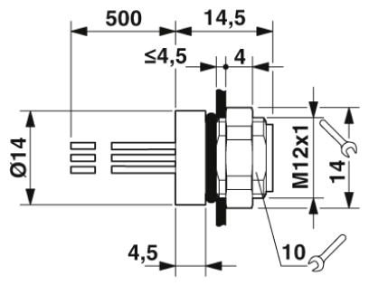 Встраиваемые разъемы-SACC-DSI-M 8FS-3CON-M12/0,5