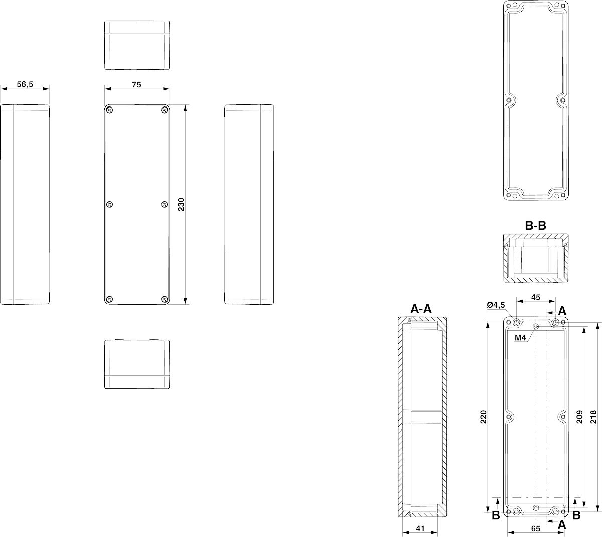 Клеммная коробка-E PX A 75X230X56
