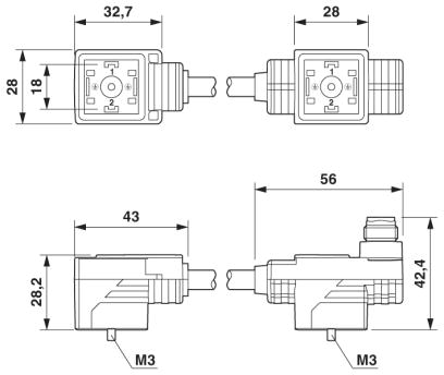 Адаптер двойного разъема клапана-SAC-MS/0,1-116/2XA-1L-Z SCO