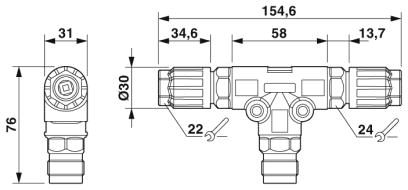 Т-распределитель-QPD T 4PE1,5 2X5-10 BK