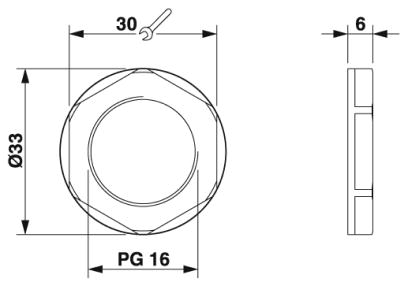 Контргайка-A-INL-PG16-P-GY