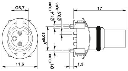 Встраиваемые разъемы-SACC-CIP-M8FS-3P SMD SH R32