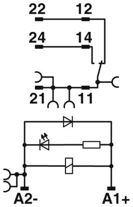 Релейный модуль-RIF-1-RPT-LDP-12DC/1X21