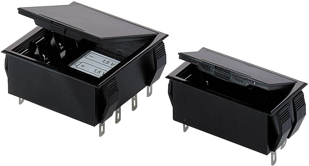 Отсеки для батареек, черная пластмасса, IP 40 / IP 40/DIN EN 60529