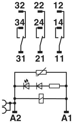 Релейный модуль-RIF-4-RPT-LV-120AC/3X21