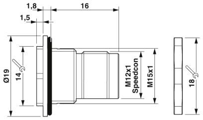 Крепежный резьбовой элемент корпуса-SACC-BP-M-M12/M15-6-THR SCO