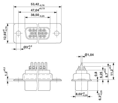 Контактная вставка D-SUB-VS-25-BU-DSUB-HD-EG