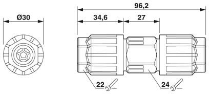 Кабельный соединитель-QPD C 4PE1,5 2X5-10 BK