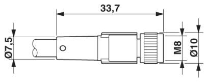 Кабель для датчика / исполнительного элемента-SAC-3P-M12MR/0,3-PVC/M 8FS
