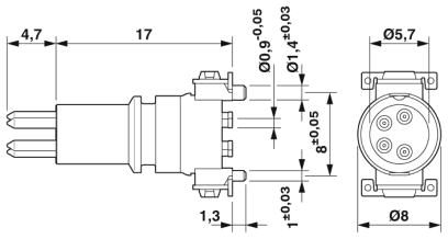 Встраиваемые разъемы-SACC-CI-M8MS-4P SMD R32