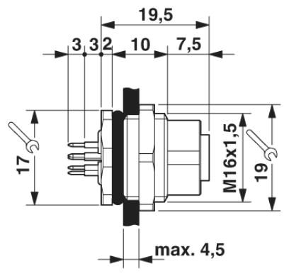 Проходная деталь-SACC-DSI-M12FS-8CON-M16