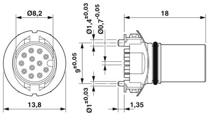 Встраиваемые разъемы-SACC-CIP-M12FS-12P SMD SH R32