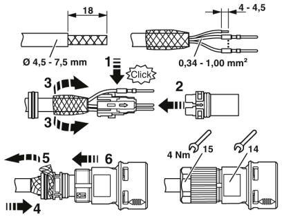 Разъем-SACC-P12MSD-4CT-CM SH PN