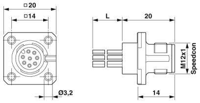 Встраиваемые разъемы-SACC-SQ-M12MS-8CON-20/0,5