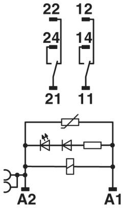 Релейный модуль-RIF-4-RSC-LV-120AC/2X21