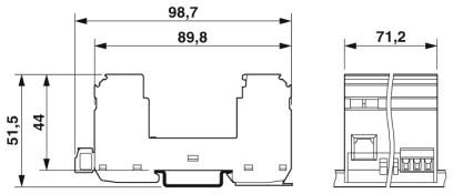 Базовый элемент для защиты от перенапряжений, тип 2-VAL-MS/4+0-BE/FM RN.