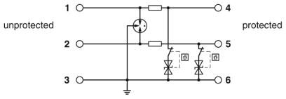Устройство защиты от перенапряжений-TTC-6P-2X1-24DC-PT-I