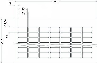 Этикетки в листах DIN-A4-BMKL 12X12 WH