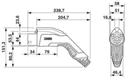 Зарядный кабель AC-EV-GBG3JK-1AC32A-5,0M6,0ESBK01