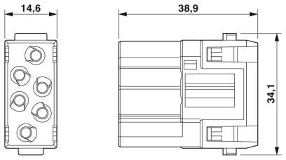 Модуль для установки контактов-HC-M-06P-CT-M