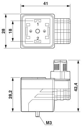 Штекерный модуль для электромагнитного клапана-SAC-3P-MS/A-1L-Z SCO
