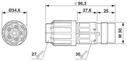 Кабельный соединитель-QPD C 4PE2,5 1X9-16 GY