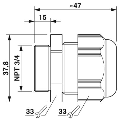 Кабельный ввод-G-INS-N3/4-M68L-PNES-BK