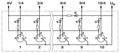 Коробка датчика и исполнительного элемента-SACB-8/3-L-M16-M8