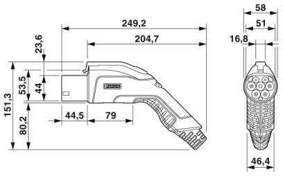 Зарядный кабель AC-EV-GBG3JK-3AC32A-5,0M6,0ESBK01