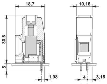 Клеммные блоки для печатного монтажа-MKDS 10 HV/ 1-B-10,16